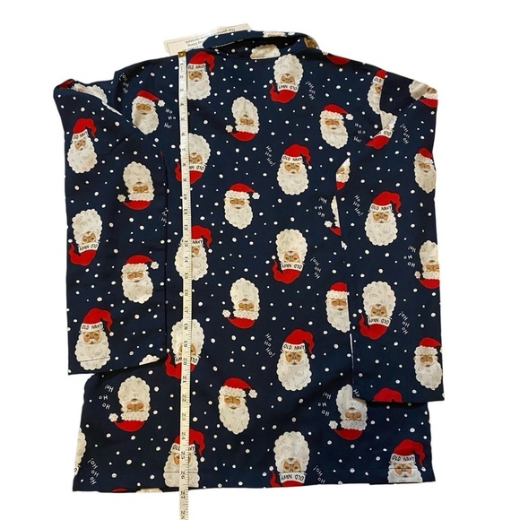 NWT Old Navy Brown Face Santa Claus Christmas Unisex Button Pajamas Shirt  XXL - Picture 9 of 16